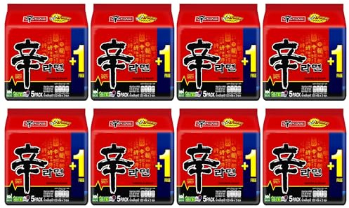 Shin Ramyun Instant Noodles 120g (Pack of 40) – Authentic Korean Hot & Spicy Ramen | Premium Wheat Noodles with Rich Signature Broth | Ready in Minutes
