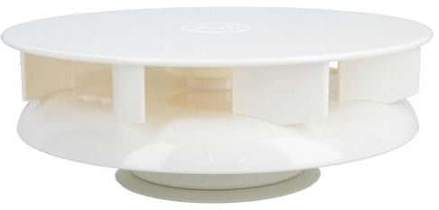 White Low Profile Wind Powered Rotary Roof Ventilator for Camper Vans Trailers