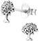 EYS JEWELRY Damen Ohrringe Baum des Lebens 925 Sterling Silber oxidiert 6 x 6 mm Lebensbaum Ohrstecker Damenohrringe Damenohrstecker