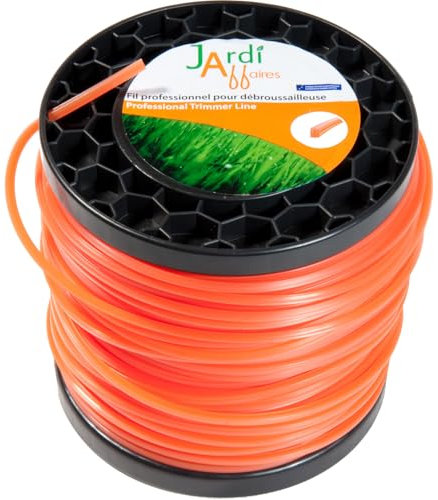 Jardiaffaires Bobine de Fil Carré pour débroussailleuse qualité Pro 4,4mm x 53 mètres