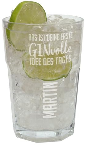 Herz & Heim® Gin & Tonic Longdrink Glas mit Gravur - das ist deine erste GINvolle Idee des Tages