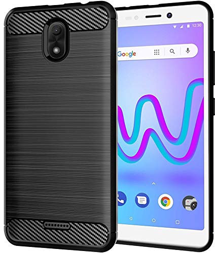 ebestStar - Hülle für Wiko Jerry 3, Silikon Handyhülle Cover, Carbon Fiber Texture Schutzhülle, Schwarz