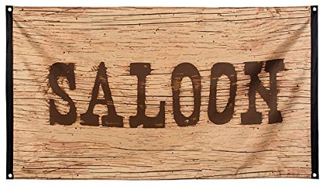 TH-MP Western Flagge Saloon Cowboyfahne ca 90 x 150 cm Westerndeko Saloondeko Partydekoration Flagge