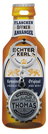 History & Heraldry Echter Kerl Thomas Flaschenöffner und Schlüsselanhänger - personalisiert, individuell mit Name und Spruch