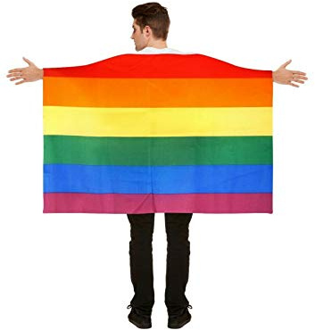 B-Creative Gay Pride Fancy Dress LGBTQ Parade Party Accessory (5FT X 3FT Pride Rainbow Wearable Flag)