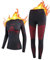 NOOYME Damen-Thermo-Unterwäsche, Thermoaktiv, Langarm, Rollkragen, Schwarzrot, M