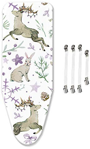 ZJBKX Très Grande Housse de Table à Repasser, 150x60cm, Animal Fleuri, avec 4 Attaches