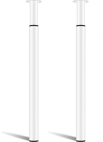 2 Stück Weiß Verstellbares Tischbein 710-1100mm, Arbeitsplattenstütze | Robuster Metall-Stahlrahmen für Frühstücksbar, Küche, Schreibtisch & Büro