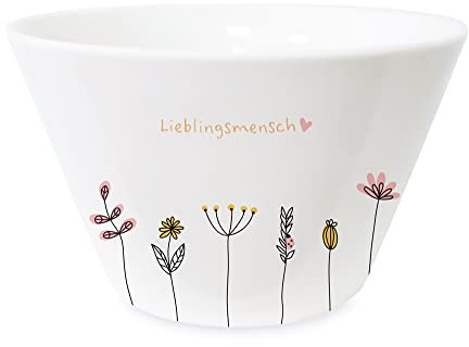 Grafik-Werkstatt Werkstatt Müsli-Schale mit Echtgold Porzellan Schüssel Lieblingsmensch 61559 Weiß