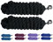 Majestic Ally 2 Stück Solide Baumwolle Führstrick für Pferde & Vieh - 3 Fuß lang und 5/8 Zoll (16 mm) dick - Austauschbare Heavy Duty Satin Bolt Snap - Handmade - Soft Broken in Feel (Schwarz)