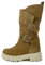 OSVALDO PERICOLI Stivali Biker Donna Estivi in Pelle Camoscio Beige Tortora con Fibbie, Tacco Basso, Made in Italy, 1530