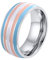 HIJONES Edelstahl LGBTQ Pride Rainbow Ring für Herren und Damen Transgender Love 8mm Statement Band Größe 57