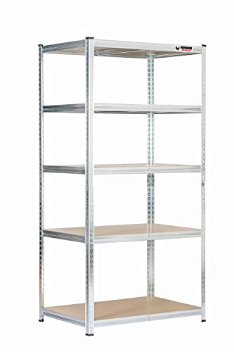 Rhino Racking - 6 Bays - 5 Tier Heavy-Duty Industrial Storage Shelves - Galvanised - 180x90x60cm