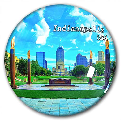 Kühlschrankmagnet, Motiv: USA Indianapolis, dekorativer Magnet, Reise-Souvenir, Kristallglas