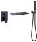 Wannenmischer Wasserfall Wannenbatterie mit Brausegarnitur Schwarz Wandmontage Wannenarmatur mit Duschauslauf Wannenarmatur Wannenbatterie mit Brause Wasserfall Badewanneneinlauf