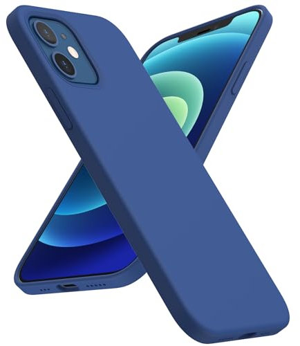 ACRONIX Coque Silicone Liquide Compatible avec iPhone 12/12 Pro (6,1”) Case en Silicone Premium, Étui Protection Complète, Cover Antichoc à 3 Structure Bleu Royal