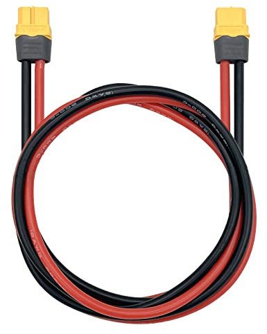 Nuofany XT60 XT60H Extension Cable, XT60 Female to XT60 Female Adapter Converter Extension Cord with 12AWG 100cm Wire for RC FPV Car Plane Drone LiPo Battery