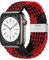 AidorMax Compatible con Cinturino Apple Watch 49 mm 45 mm 44 mm 42 mm, Cinturini di Ricambio Elastico Regolabile Morbido Confortevole Traspirante per Serie 9/8/7/6/5/4/3/SE/Ultra (Nero Rosso)