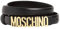 Moschino Gürtel Couture Medium matt schwarz mit Logo gold tg 44, Schwarz , 38