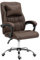 Panana Office Chair with Padded Armrest Head Pillow Reclining Chair Swivel Gaming Racing Chair (Brown, without Footrest)