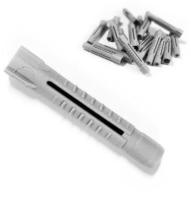 200x Megadübel 6mm M6 ohne Kragen Nylon Dübel 6x40 grau Schrauben 4-5 mm bauen