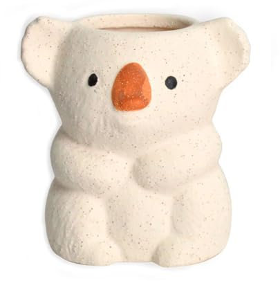 Leadigol Joli Pot de Fleurs Koala, Jardinière Pot Ceramique pour Plantes Grasses, Petit Pot en Céramique pour Décoration de Maison, Bureau