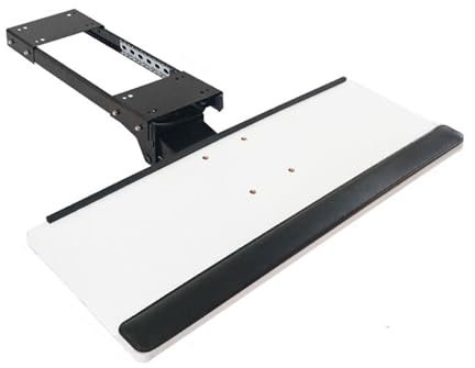 GAMAK Bandeja para Teclado Bajo Mesa Rail, Bandeja Teclado Bajo Mesa Extraíble, Plataforma Deslizante Ajustable Herrajes para Ordenador para Escribir y Trabajar (Color : White, Size : 75cm)