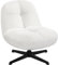 Yaheetech Sillón de Salón Giratorio 360° con Base Metálica Silla de Ocio de Asiento Amplio Tapizado Bouclé Suave Butaca de Sillón Moderno Ideal para Salón Dormitorio Oficina Blanco