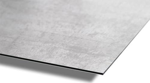 AUPROTEC Aluverbundplatte 3mm Beton Soft 1000 x 1000 mm Rückwandpaneel Aluminium Verbund Platte I wasserbeständige Wandverkleidung I Wanddeko für Wohn- und Feuchträume Auswahl: 100x100 cm