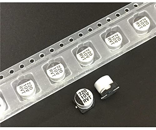 100 Stück 220 uF 10 V Taiwan RVT-Serie 6,3 x 5,4 mm 10 V 220 uF Chiptyp SMD Audio-Elektrolytkondensator