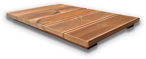 SUNWOOD Pedana doccia 60x40 cm in legno Thermo-Wood interno/esterno, con piedini antiscivolo