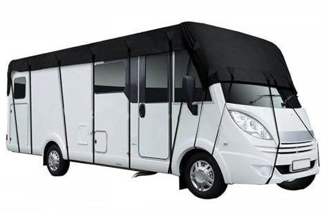 ANBOO Caravan Cover 5 m x 3 m Caravan Cover 210D Oxford Fabric Caravan Tarpaulin for Waterproof, Wohnwagen Schutzhülle, Wohnmobilabdeckungen, Sun Resistant, Wind Resistant (Black)