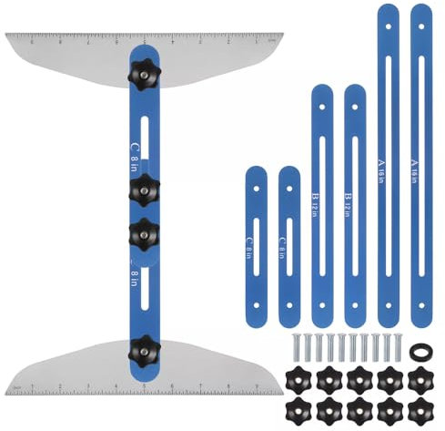Sarini Strumento Modello Calibro pedate Scale Cassetta Attrezzi Scale Lunghezza Regolabile Misurazione Jig pedate Scale alzate tramezzi Blu