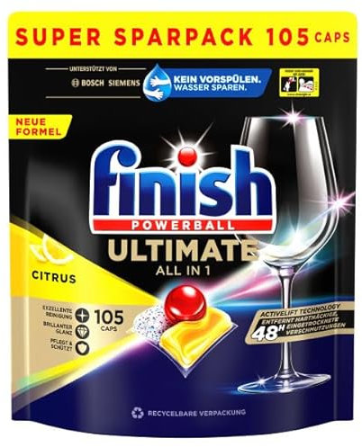 Finish Ultimate All in 1 Citrus Spülmaschinentabs Super Sparpack 105 Finish Caps