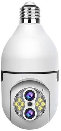 8MP 4K Bulb Camera Dual Lens Color Night Vision Auto Tracking Zoom Indoor Security Monitor E27 Surveillance Wireless Camera for Home Security(8mp camera no Crad)