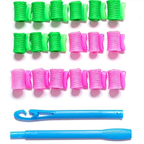 Hair Curler Rolls 12st 18pcs 30cm 45cm Lange Magic Hair Roller Lockenwickler Spiral Curls weiche magische Curle Lockenwickler DIY Haar-Styling Locken-Werkzeuge DIY Wave Styling Kit(Snail roll 15cm)
