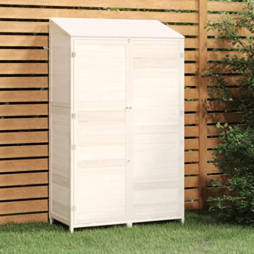 Gartenhaus weiß 102x52x174,5cm Massivholz Tanne