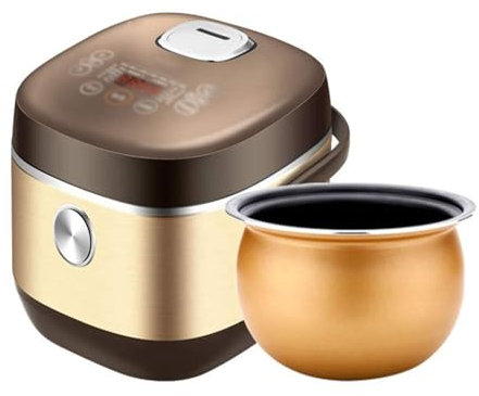KhUkhu Cuiseur À Riz avec Chauffage par Induction Et Bol en Céramique, Programme De Cuisson en 7 Étapes, 10 Fonctions Multicuiseur, Affichage LED (4-5 litres) 220-240 V,5L