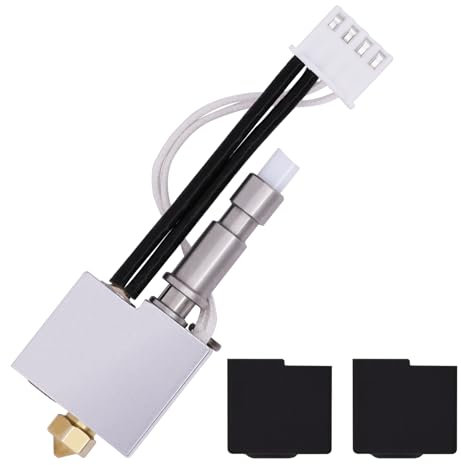 Heizelement für Anycbic Kobra S1, 3D-Drucker zusammengebauter Druckkopf Extruder Kit Heizblock Heizelement mit 2PCS Silikonsocke für Kobra S1, Kobra S1 Combo