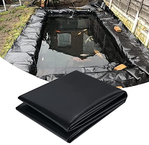 EPDM Teichfolie vorgeformt, 8x12 wasserdichte HDPE Teichfolie für Koi Teich (Schwarz, 5 x 6 m)
