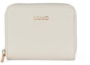 Liu Jo Portafoglio Donna, 12,5 x 10 cm, Crema, con Cerniera, 3 Scomparti per Carte