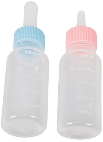 EXHUMKY 2stücke Silikon Haustier Milchflasche Kleine Welpen Katzen Fütterungsflasche Neugeborene Tränke Kitten Und Puppy Feeding Kit Bpa-frei Welpen Trinkflasche Klein