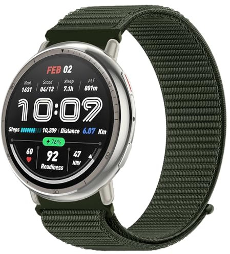 Nylon Armband 20mm für Amazfit Active 2/Active/Amazfit GTS/GTS 2/2e/GTS 3/GTS 4/GTS 4 Mini/GTR Mini/Amazfit Bip/Bip U/Bip U Pro/Bip 3/Bip 3 Pro/Pop/Pop Pro Ersatzarmband für Damen Herren