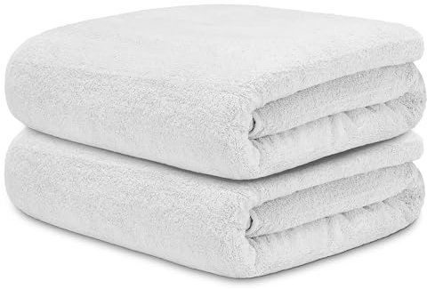 DECASATEXTIL Juego 2 Toallas Baño Extra Grandes 100x150cm Algodón 450g/m² – Toallas de Ducha Premium y Absorbentes para Hogar, SPA o Gimnasio (Gris Plata)