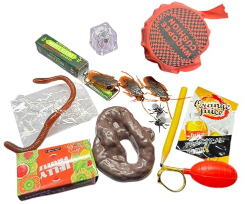 Prank Toys Pack - April Fools Kids Prank Gadgets Stuff - Realistic Portable Cool Funny Stuff for School Gatherings Home Use, Fun Experience at Events