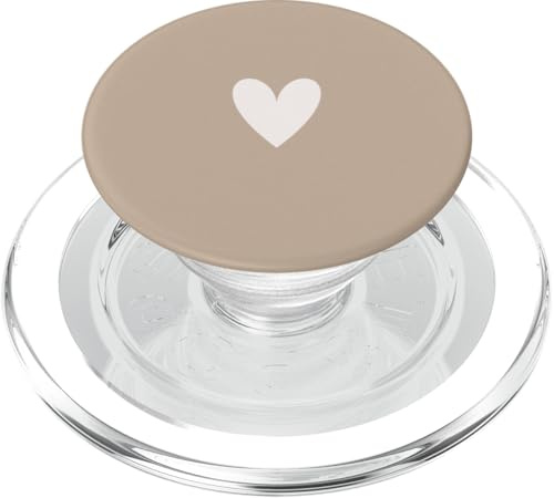 Beigefarbenes Herz, minimalistisch, cremefarben PopSockets PopGrip für MagSafe