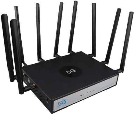 Jectse Routeur Fil 5G, Fente de Carte SIM du Routeur WiFi 6 avec 8 Antennes pour la Maison (Prise UE)