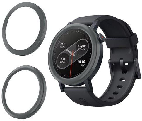 2 Stück Hüllen, kompatibel mit CMF by Nothing Watch Pro 2 – in gebogenem und flachem Stil, Kratzfest und wasserdicht, mit Edelstahlgehäuse. Praktisches Uhrenzubehör (dunkelgrau)