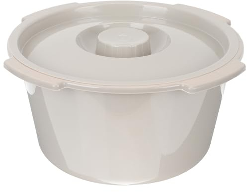 GARVALON Pot de Chambre PP Épais avec Couvercle Chaise Percée pour Personnes Âgées Pot Urine Portable pour Usage Domestique et Hospitalier