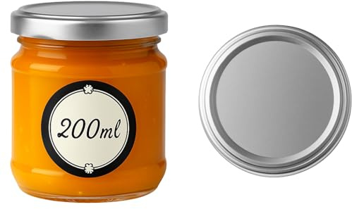 Sixby Lot de 6 bocaux en verre avec couvercle à visser (argenté), 200 ml, hermétiques, parfaits pour la confiture, le miel, les desserts et les stocks, passe au lave-vaisselle